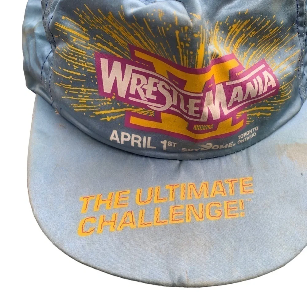 Vintage WrestleMania 1990 VI Hat SnapBack Satin Cap The Ultimate Challenge